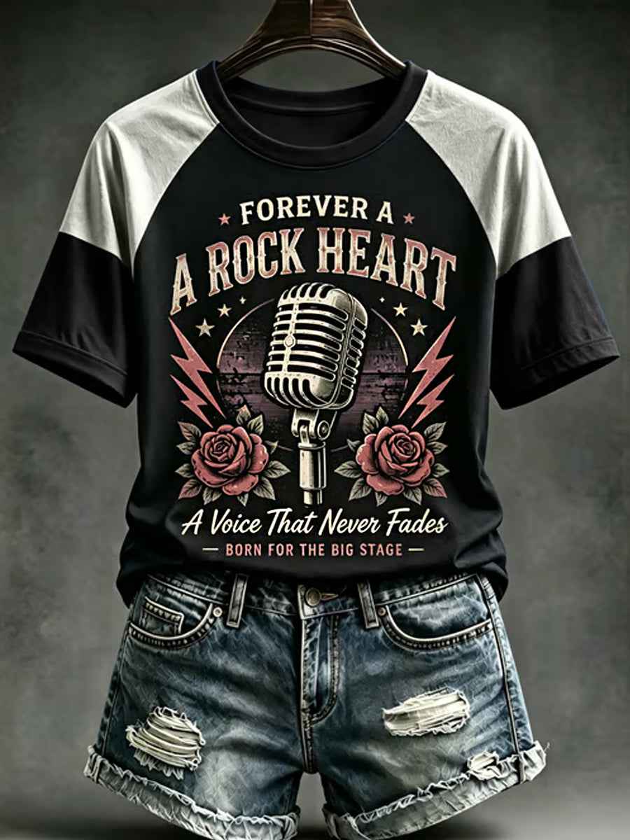 Women's Rock Classics Total Eclipse Of The Heart Print Casual Tee