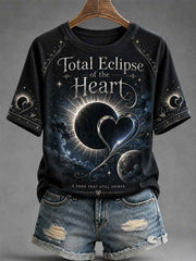 Women's Total Eclipse Of The Heart Print Casual Tee