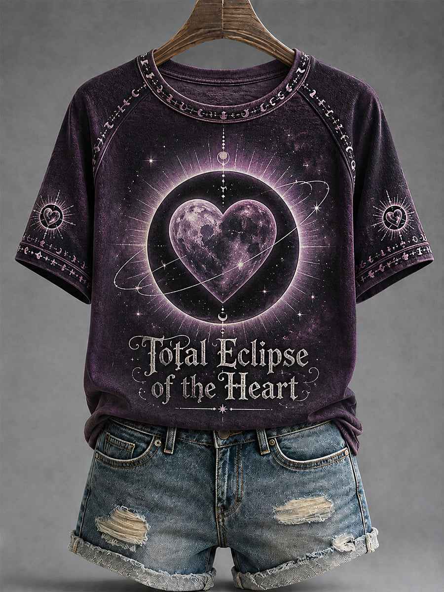 Women's Total Eclipse Of The Heart Print Casual Tee