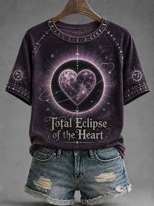 Women's Total Eclipse Of The Heart Print Casual Tee