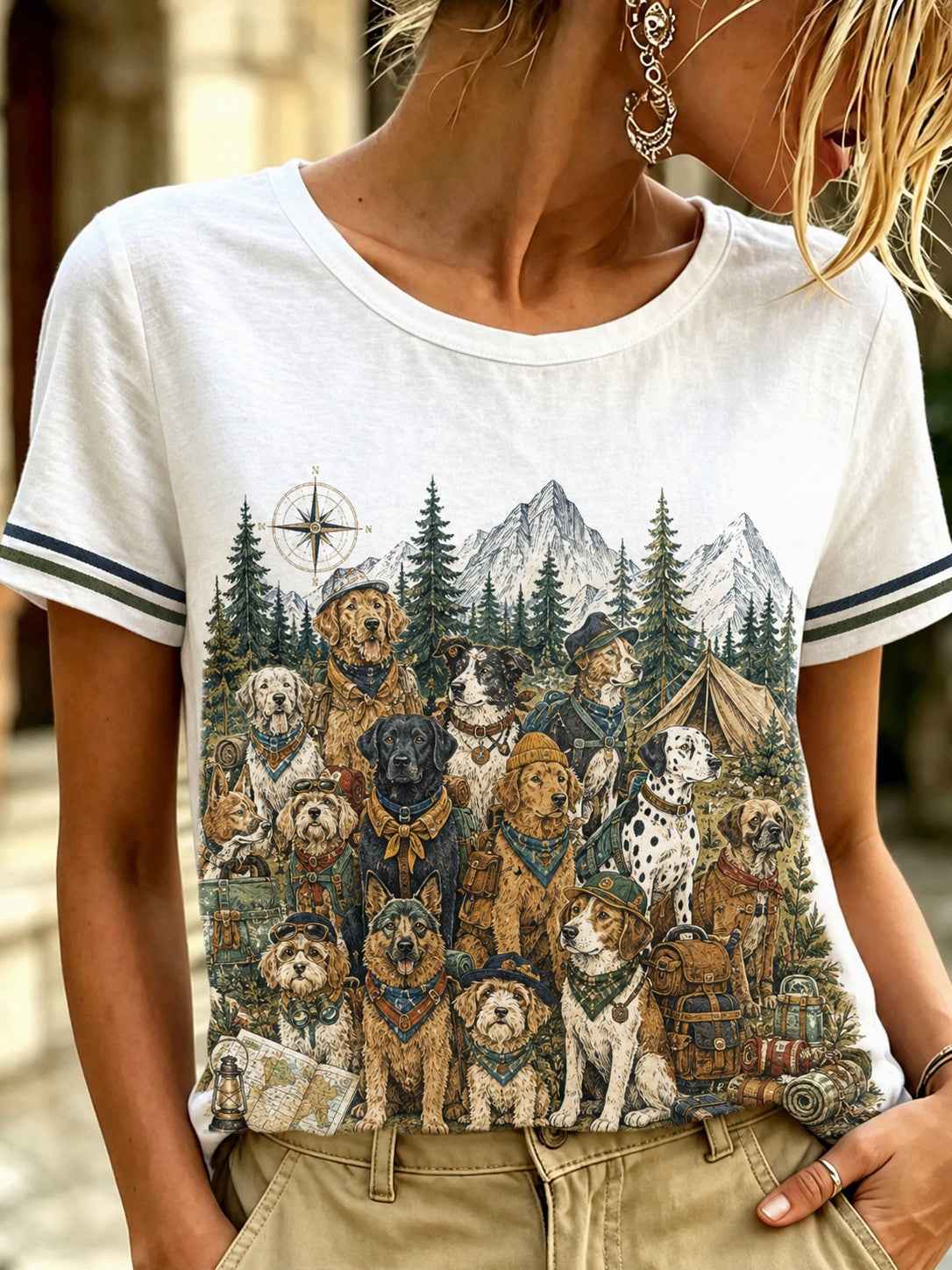 Women's Dog Printed T-shirt gracestitchs