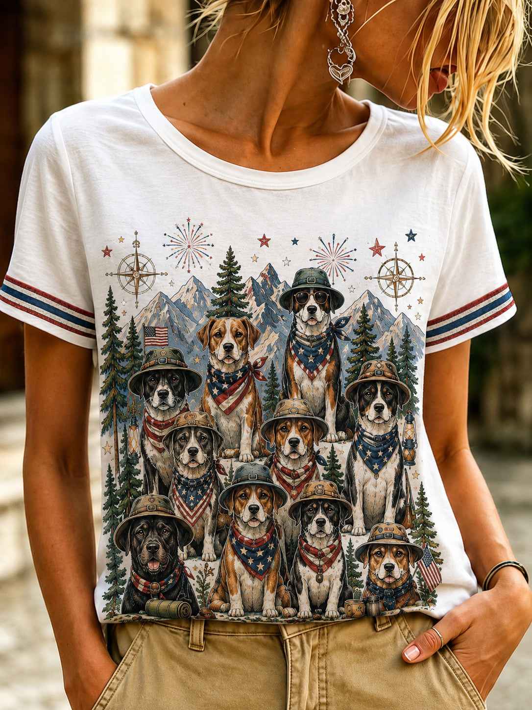Women's Dog Printed T-shirt gracestitchs