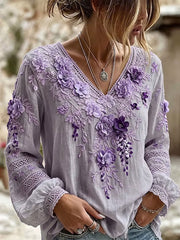 Women's Elegant Cotton-Linen Top gracestitchs