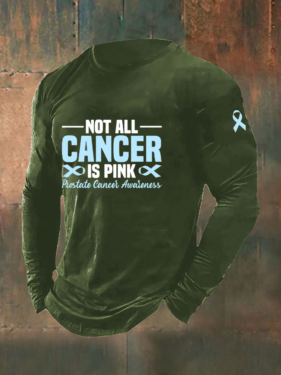 Men's Prostate Cancer Awareness Print Casual T-Shirt gracestitchs