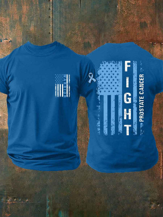 Men's Prostate Cancer Awareness Print Casual T-Shirt