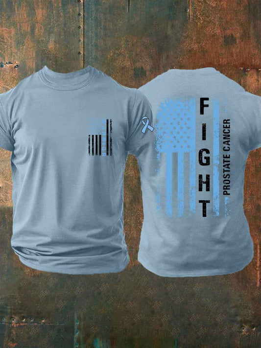 Men's Prostate Cancer Awareness Print Casual T-Shirt