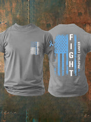 Men's Prostate Cancer Awareness Print Casual T-Shirt gracestitchs