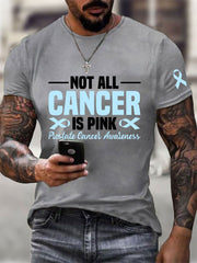 Men's Prostate Cancer Awareness Print Casual T-Shirt gracestitchs