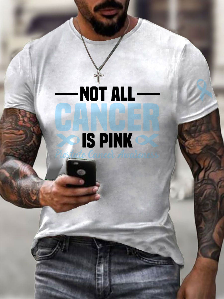Men's Prostate Cancer Awareness Print Casual T-Shirt gracestitchs