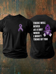 Men's  Overdose Awareness Purple Ribbon Print T-shirt