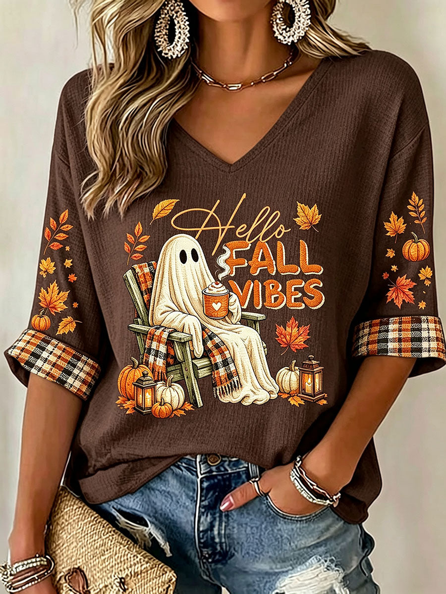 Women's Fall V-Neck Tops gracestitchs