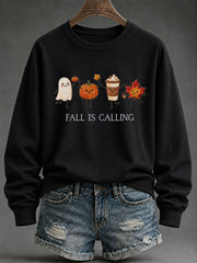 Women's 'Fall Is Calling' Printed Casual Sweatshirt gracestitchs