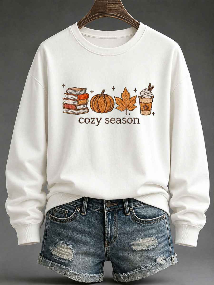 Women's Cozy Season Printed Casual Sweatshirt