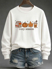 Women's Cozy Season Printed Casual Sweatshirt