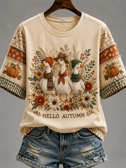 Women's Autumn Short-sleeved T-shirt gracestitchs