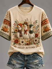 Women's Autumn Short-sleeved T-shirt gracestitchs
