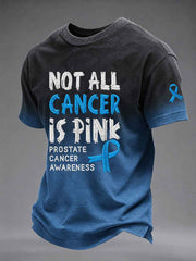 Men's Prostate Cancer Awareness Printed Casual T-Shirt