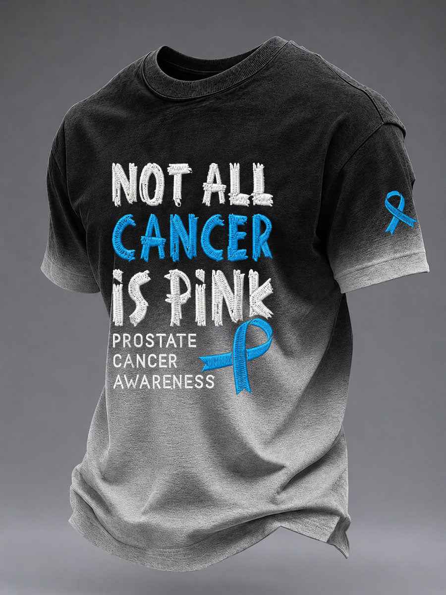 Men's Prostate Cancer Awareness Printed Casual T-Shirt