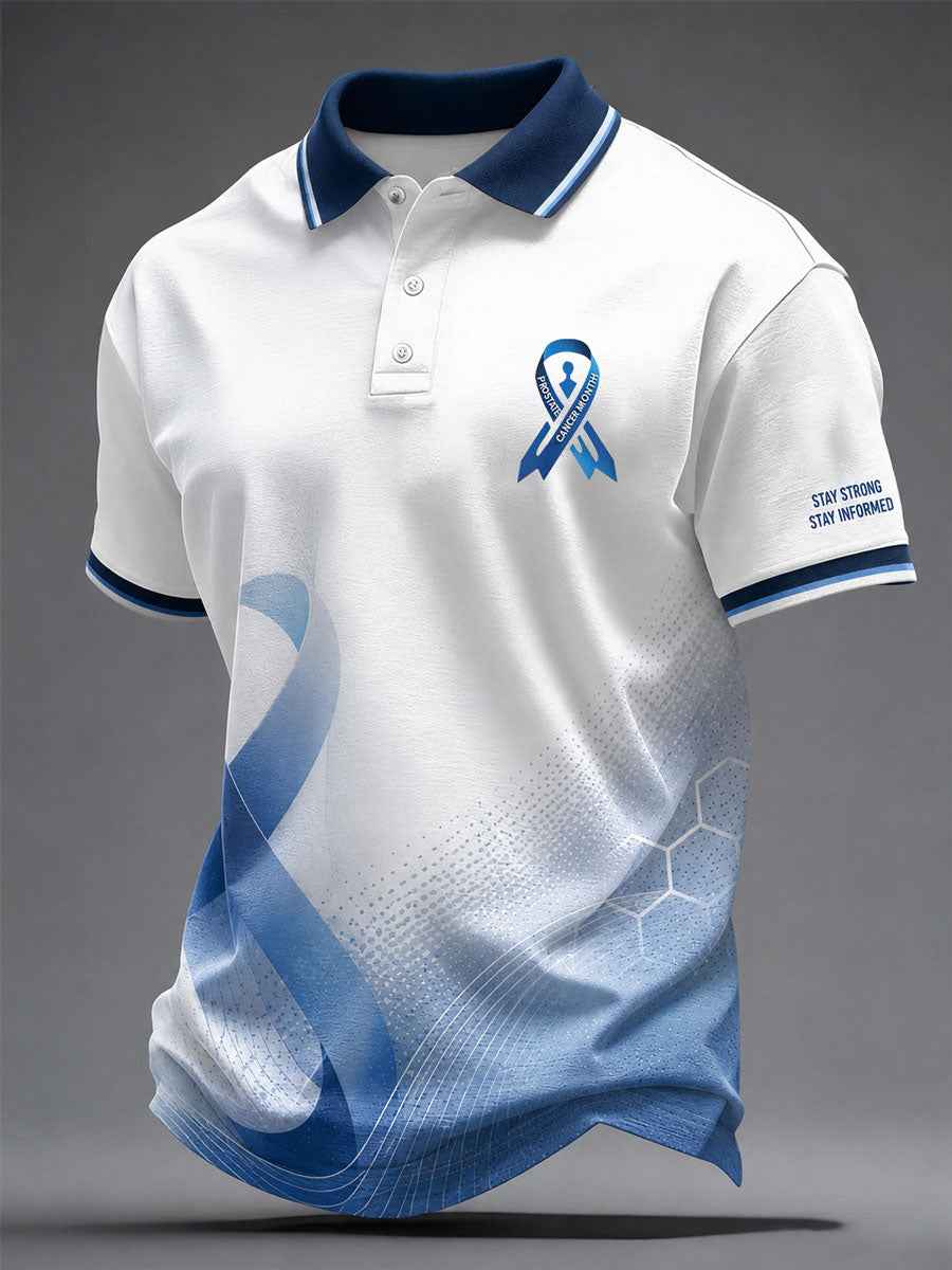 Men's Prostate Cancer Awareness Printed Casual Top