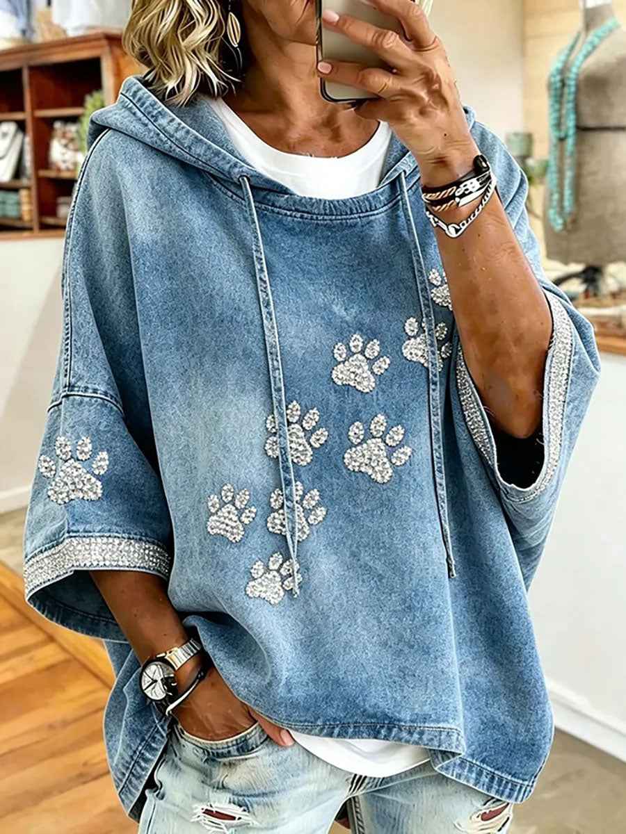 Women's Paw Print Art Casual Top