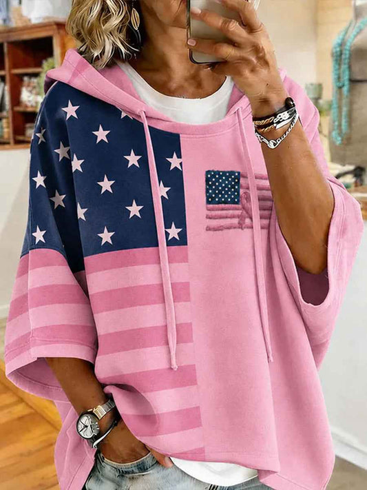 Women's Breast Cancer Awareness Support Pink Ribbon Printed Hoodie