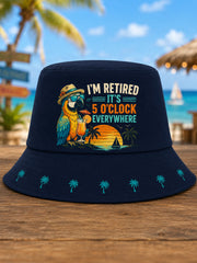 Unisex I'm Retired It's 5 O'clock Everywhere Parrot Print Casual Hat gracestitchs