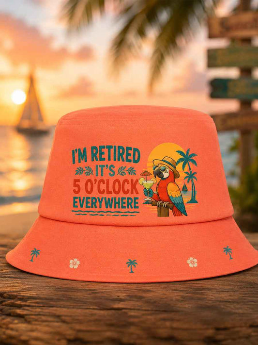 Unisex I'm Retired It's 5 O'clock Everywhere Parrot Print Casual Hat