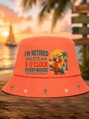 Unisex I'm Retired It's 5 O'clock Everywhere Parrot Print Casual Hat gracestitchs