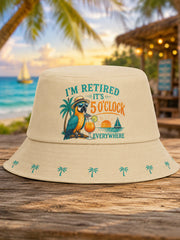 Unisex I'm Retired It's 5 O'clock Everywhere Parrot Print Casual Hat gracestitchs