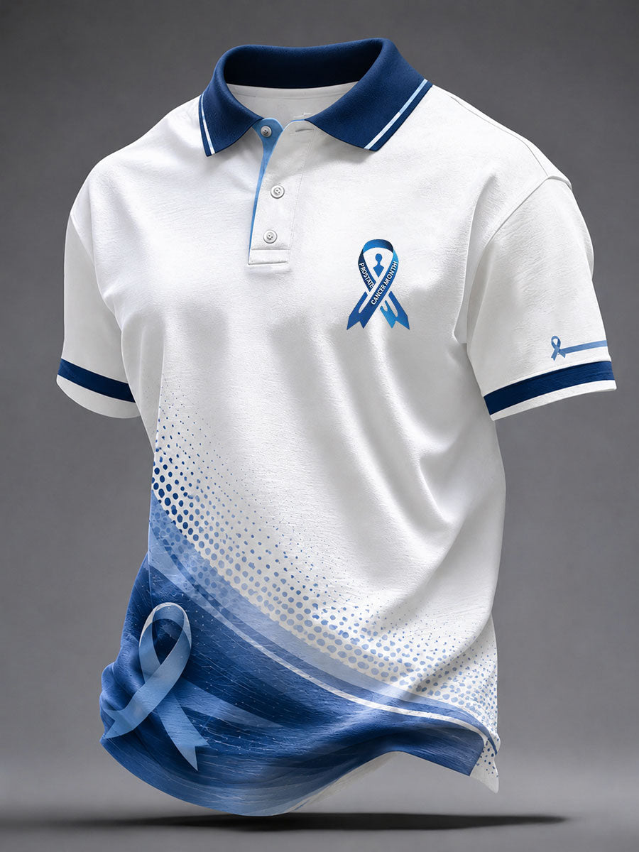 Men's Prostate Cancer Awareness Printed Casual Top gracestitchs