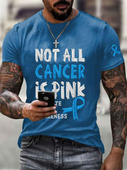 Men's Prostate Cancer Awareness Printed Casual T-Shirt gracestitchs