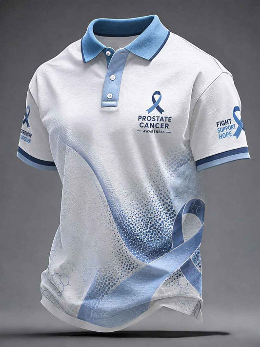 Men's Prostate Cancer Awareness Printed Casual Top