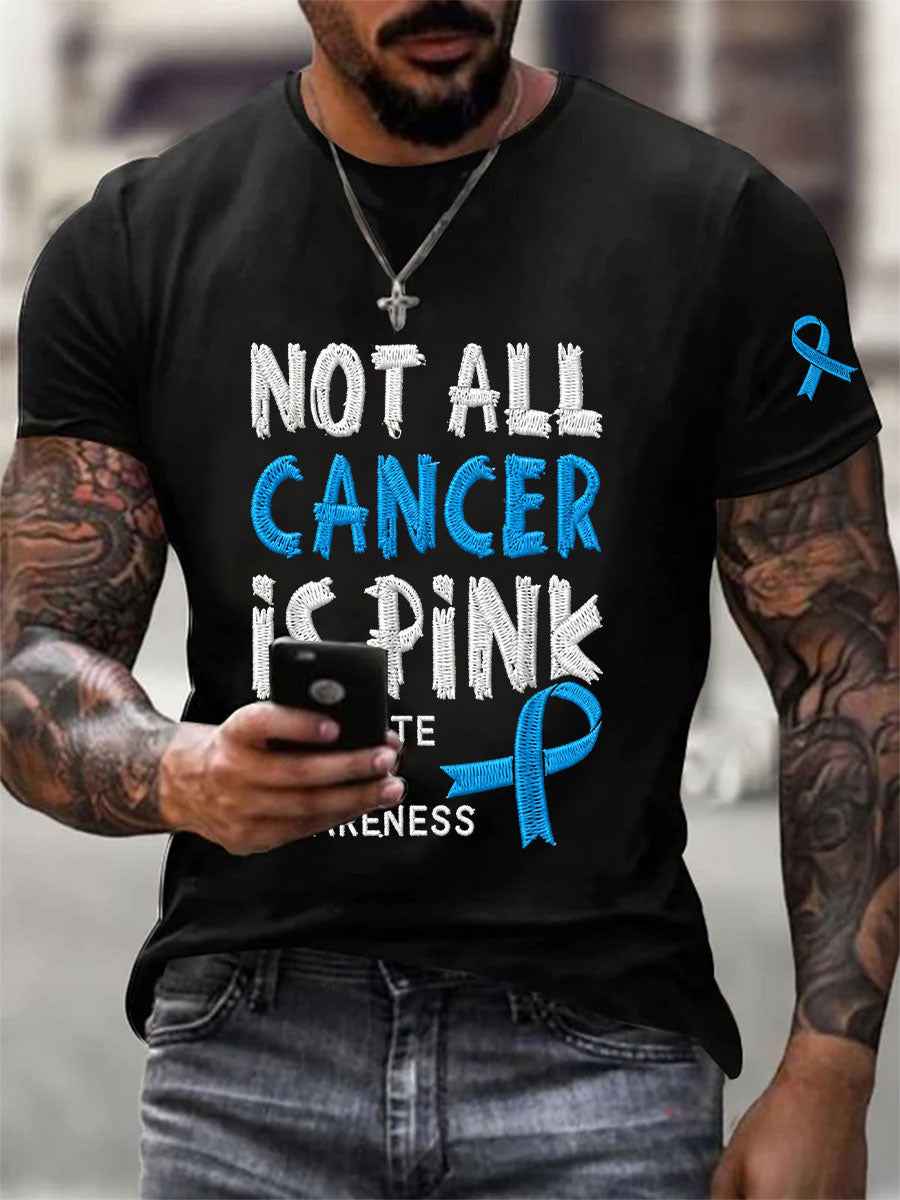 Men's Prostate Cancer Awareness Printed Casual T-Shirt gracestitchs