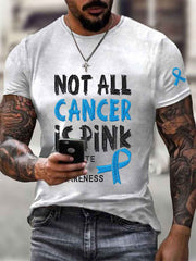 Men's Prostate Cancer Awareness Printed Casual T-Shirt gracestitchs