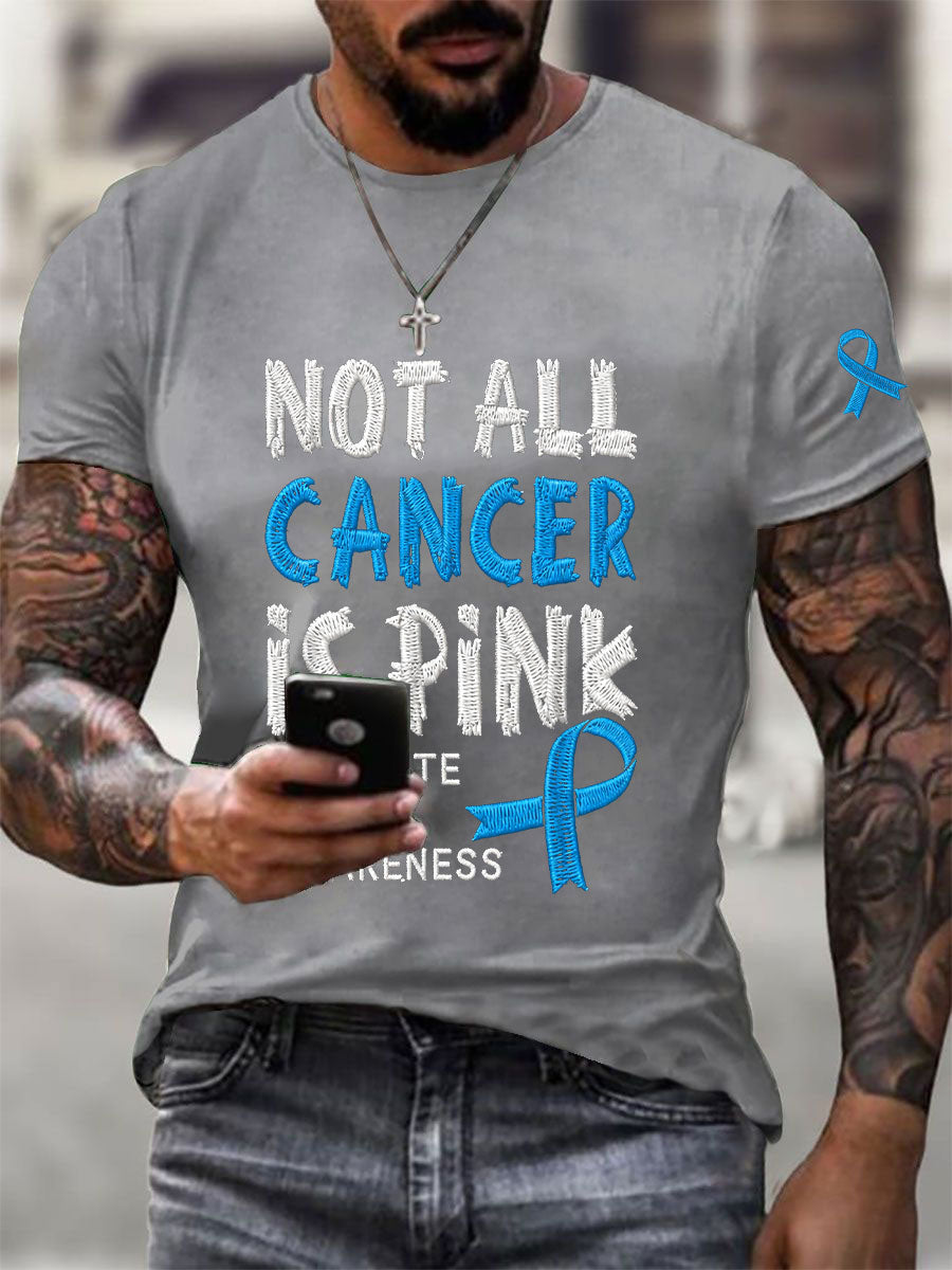 Men's Prostate Cancer Awareness Printed Casual T-Shirt gracestitchs