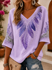 Women's Alzheimer's Disease Mid-length Sleeves V-Neck T-Shirt gracestitchs