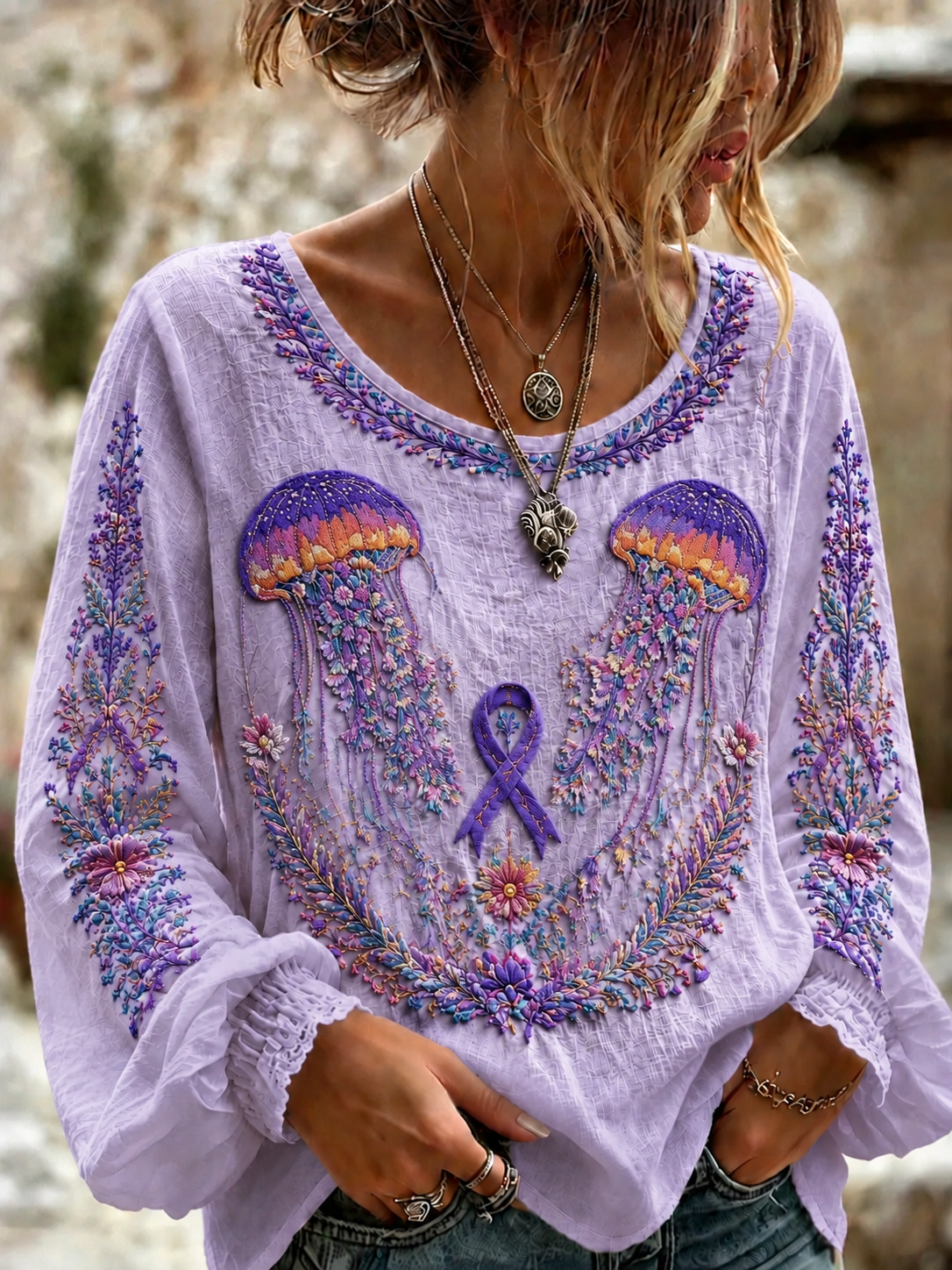 Women's Alzheimer's Disease Cotton-Linen Shirt gracestitchs