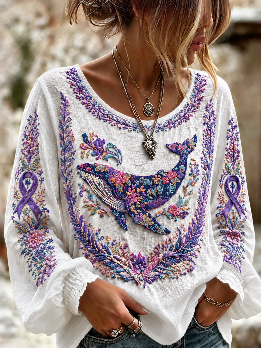 Women's Alzheimer's Disease Cotton-Linen Shirt gracestitchs