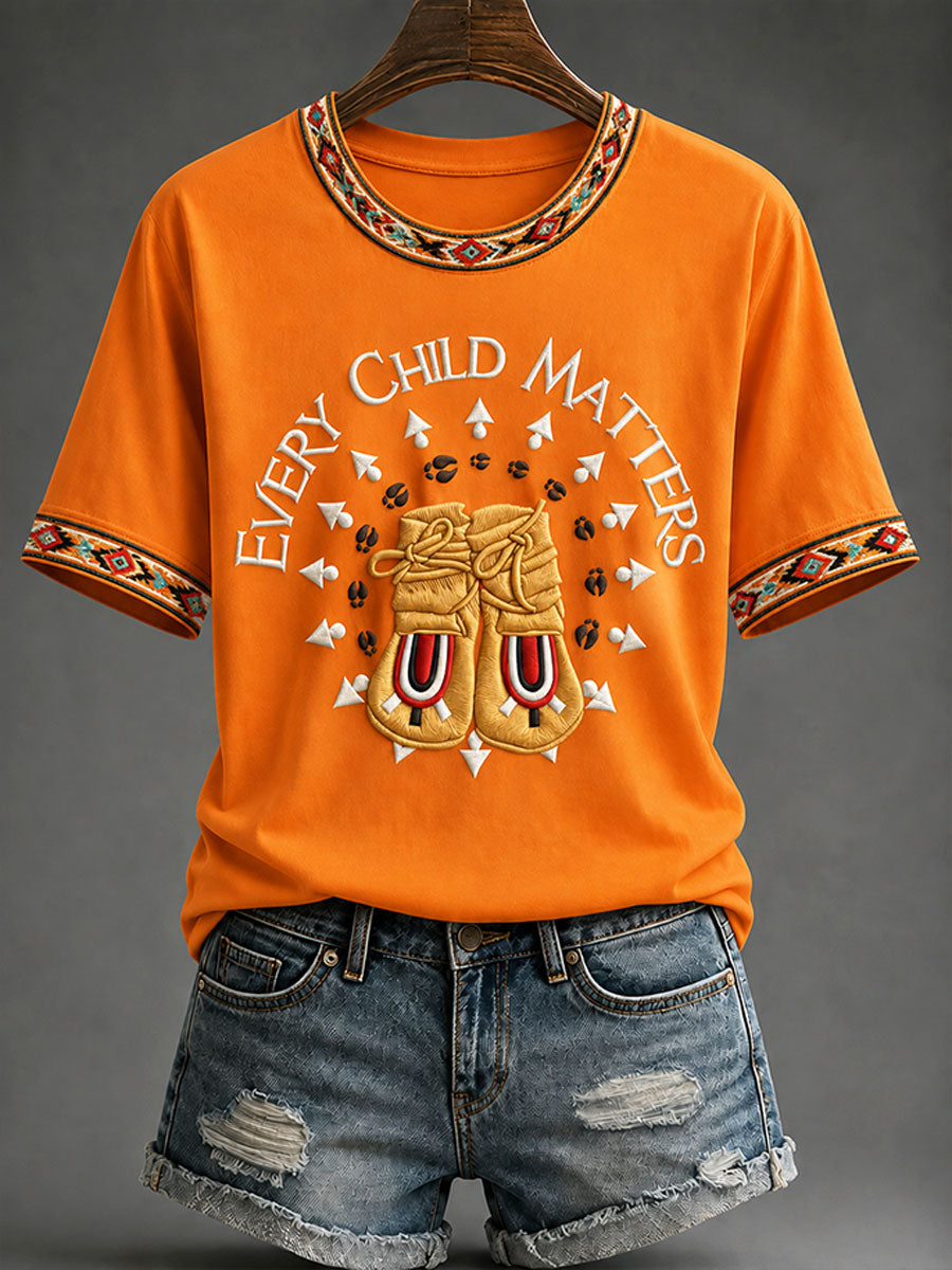 Women's "Every Child Matters" Indigenous Print T-Shirt gracestitchs