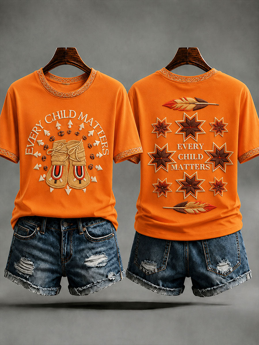 Women's "Every Child Matters" Indigenous Print T-Shirt gracestitchs