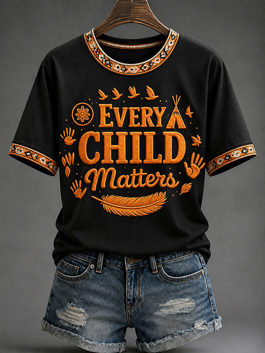 Women's "Every Child Matters" Indigenous Print T-Shirt gracestitchs