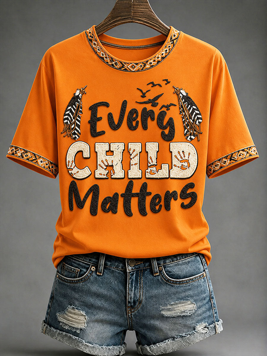 Women's "Every Child Matters" Indigenous Print T-Shirt gracestitchs