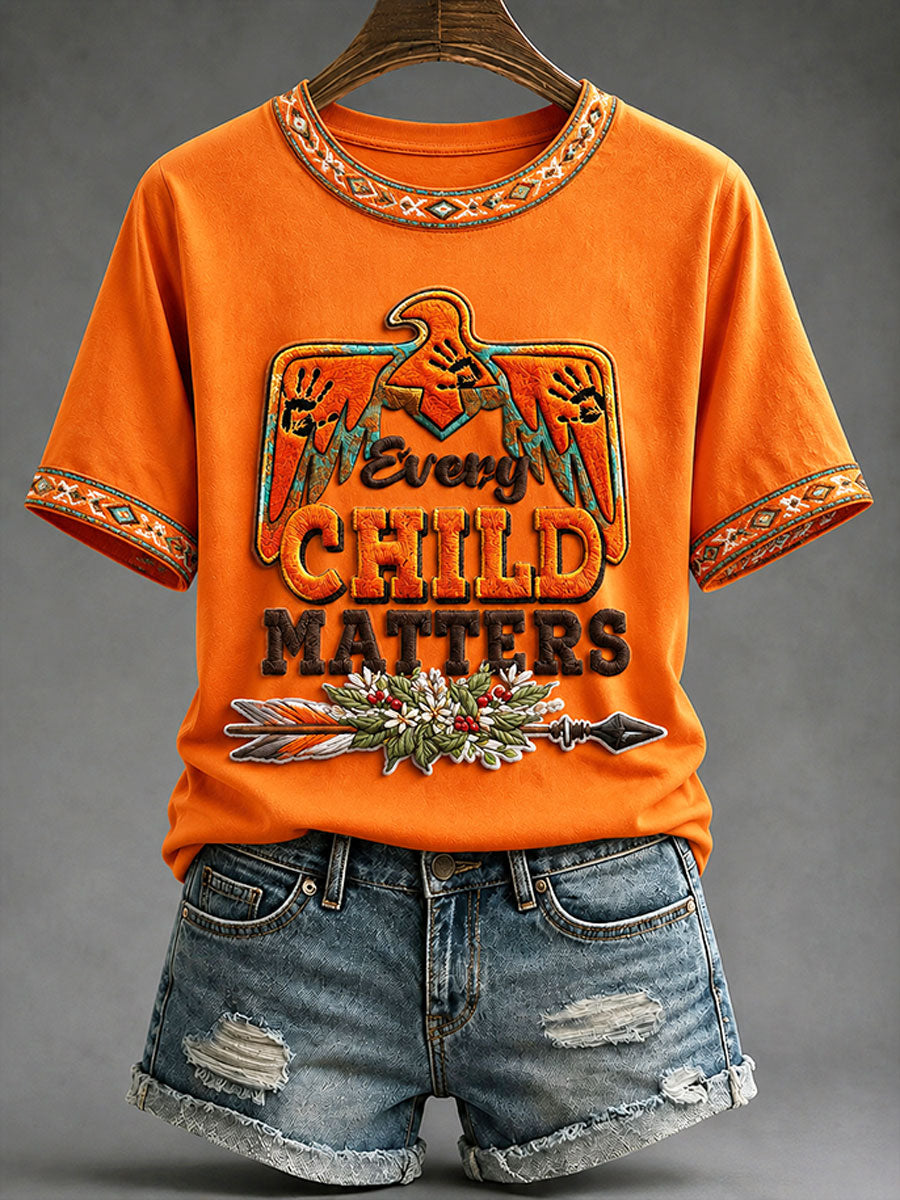 Women's "Every Child Matters" Indigenous Print T-Shirt gracestitchs