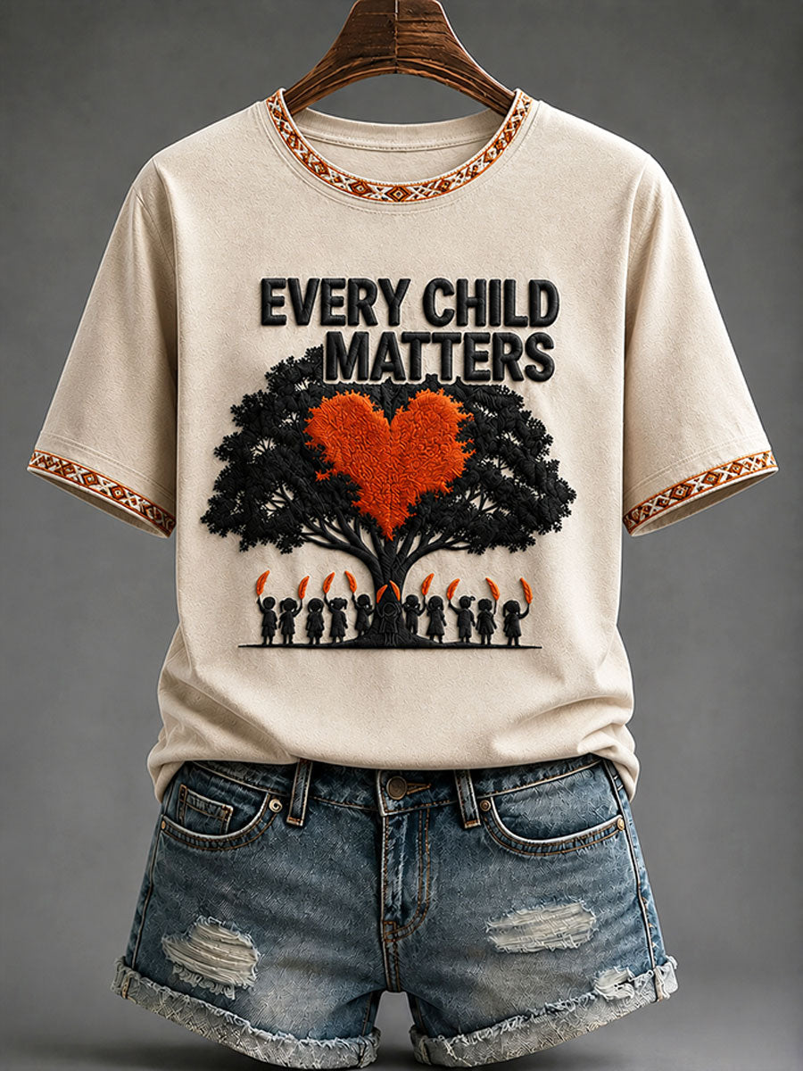 Women's "Every Child Matters" Indigenous Print T-Shirt gracestitchs