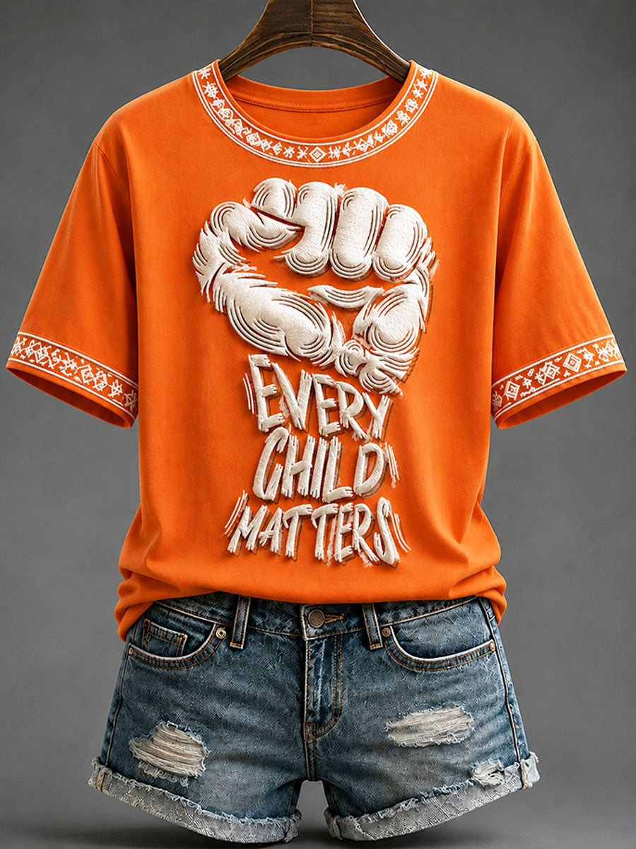 Women's "Every Child Matters" Indigenous Print T-Shirt gracestitchs
