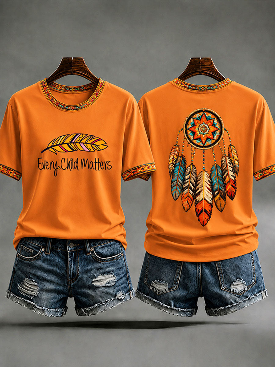 Women's "Every Child Matters" Indigenous Print T-Shirt gracestitchs