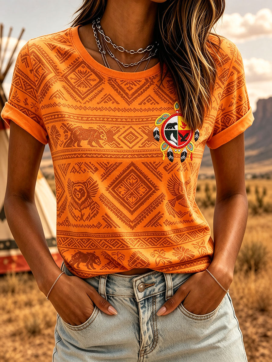 Women's Indigenous Art T-Shirt gracestitchs