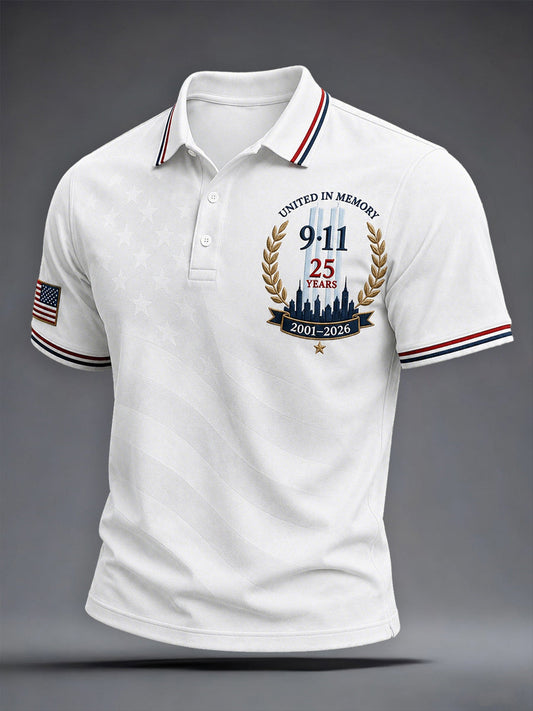 Men's 9/11 25th Anniversary We Will Never Forget Printed Shirt gracestitchs