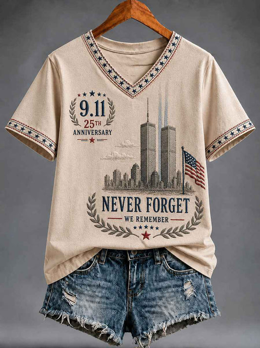 Women's 9.11 Never Forget Short-sleeved T-shirt gracestitchs