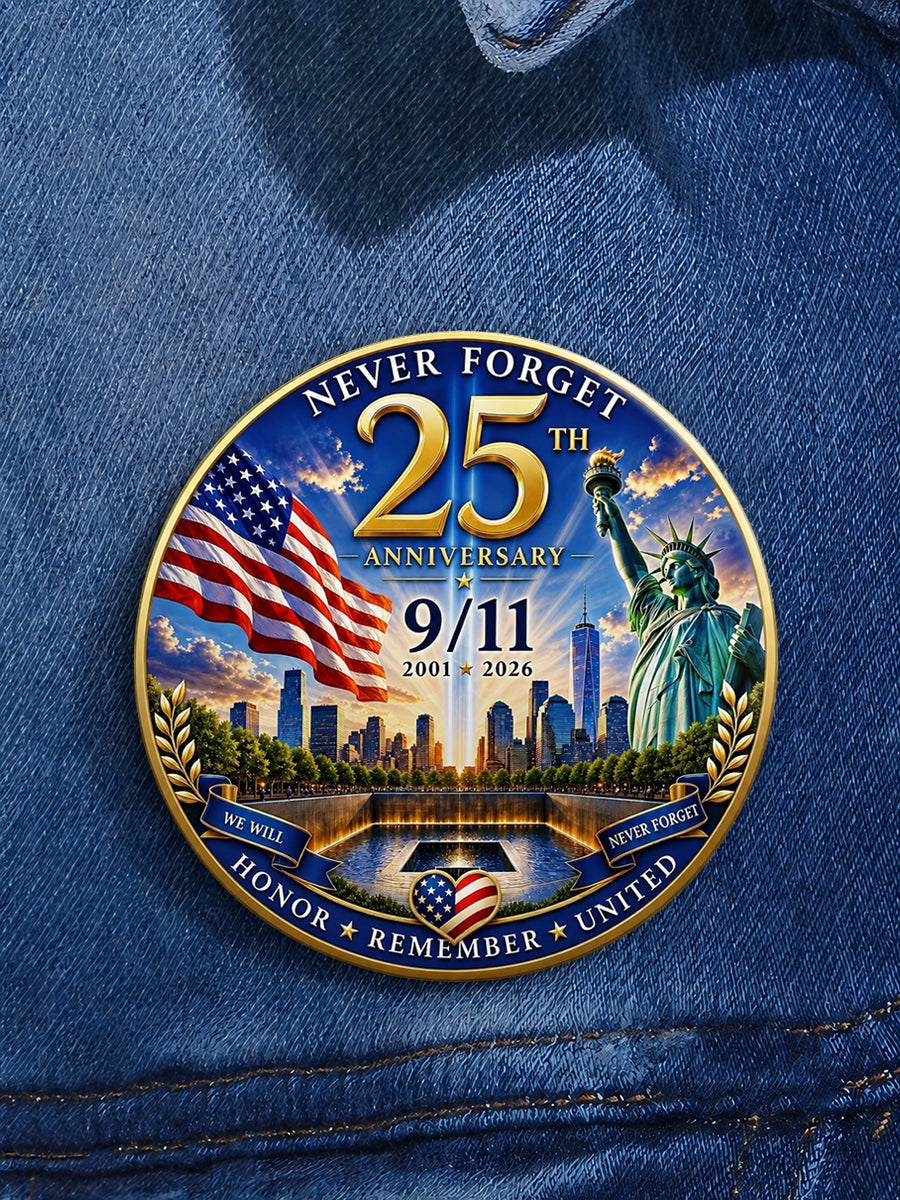 Unisex 9/11 25th Anniversary We Will Never Forget Brooch gracestitchs